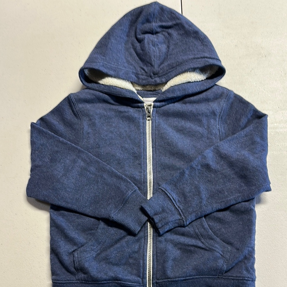 Hanna Andersson Blue Zip-Up Hoodie Sweatshirt Sz 5 Youth PreOwned Cozy